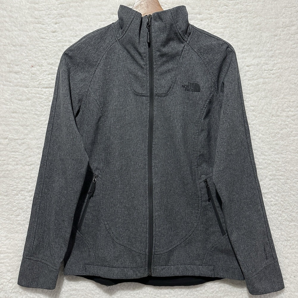 The North Face Windwall Soft Shell Women's Heather Gray Full Zip Jacket Size M/M